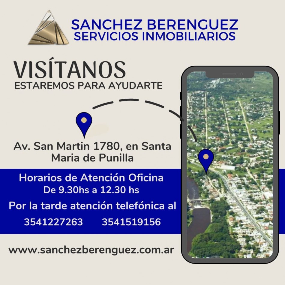 TERRENO EN VENTA EN SANTA MARIA DE PUNILLA CON EXCELENTE UBICACION. TE79